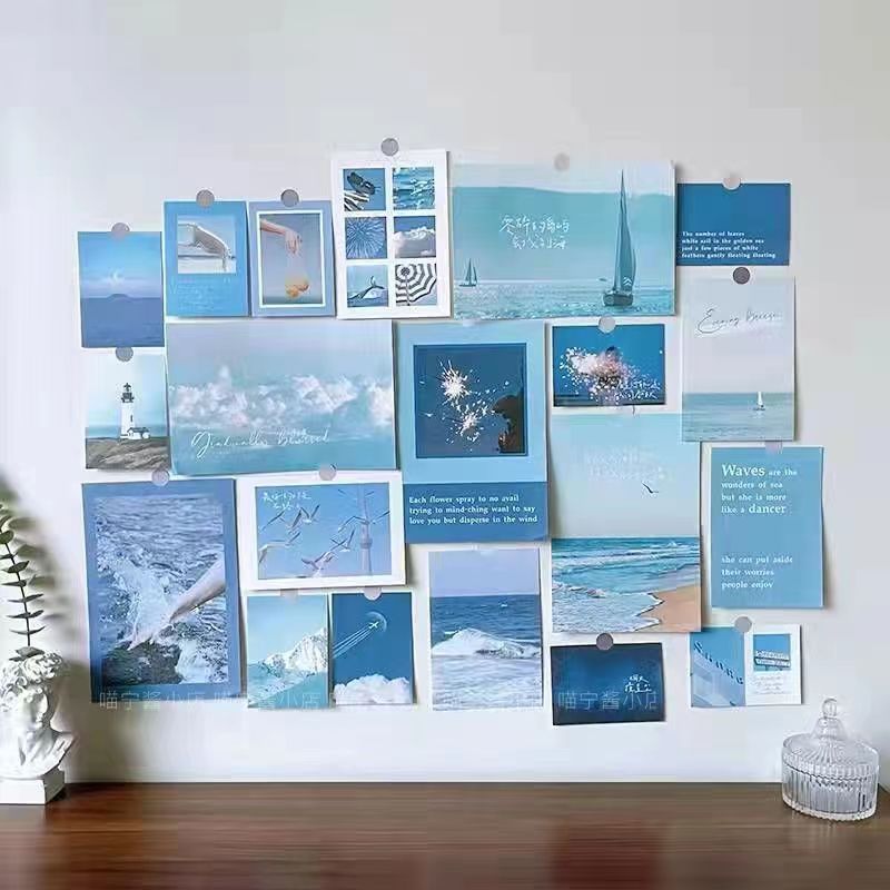 ins beautiful landscape art wall stickers room bedroom wall decoration poster self-adhesive stickers background photo props