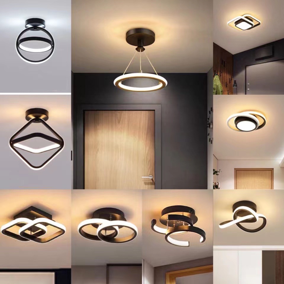 led simple modern aisle corridor ceiling light double circle cloakroom entrance balcony entrance light Nordic lamps