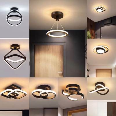 led simple modern aisle corridor ceiling light double circle cloakroom entrance balcony entrance light Nordic lamps