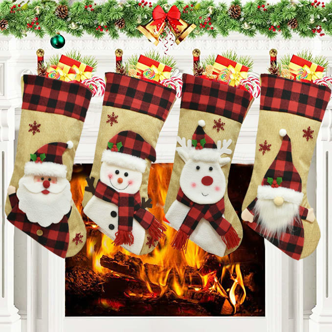 New cross-border Christmas decorations faceless doll Christmas socks gift bag Christmas socks gift bag manufacturer