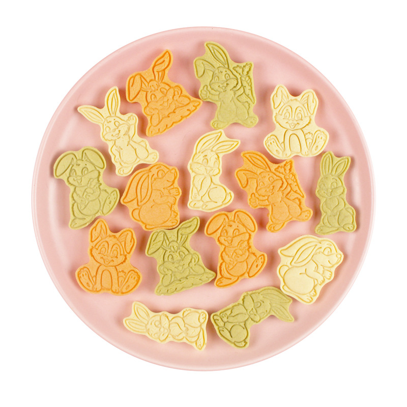 Rabbit biscuit mold 3d plastic three-dimensional fondant cookie press baking household press mold Easter Seal