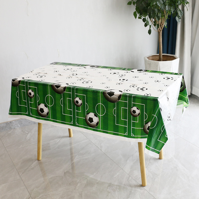 クロスボーダーアマゾン使い捨てpe長方形厚手プリントテーブルクロスサッカー野球誕生日パーティーテーマテーブルクロス|undefined