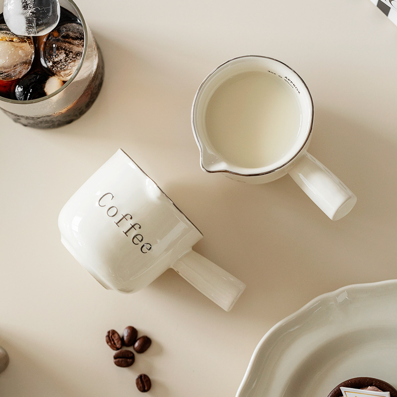 Drip Coffee Mini Measuring Cup Ceramic Milk Pitcher Cafe Restaurant Creative Milk Cup Coffee Extraction Cup