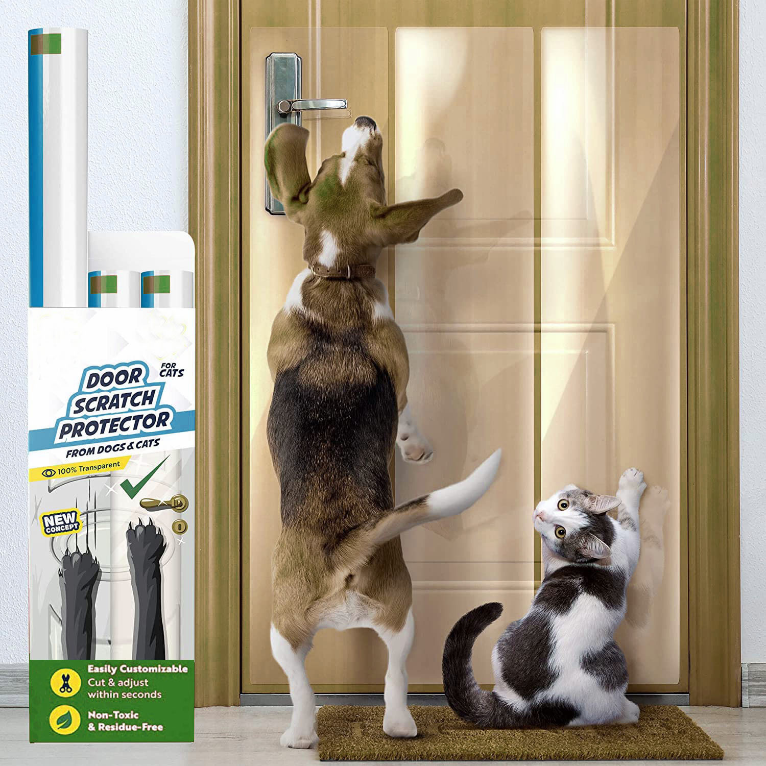 pvc cat and Dog pet anti-scratch wear-resistant tape home protective tape Door Protector from Dog