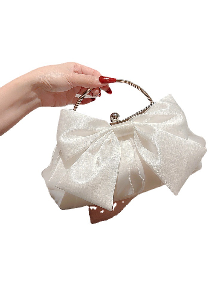 Cross-border Hot Selling White Wedding Bag Banquet Handbag Fairy Bag Dinner Hand Bag High-grade Gift Bag Chain Bag