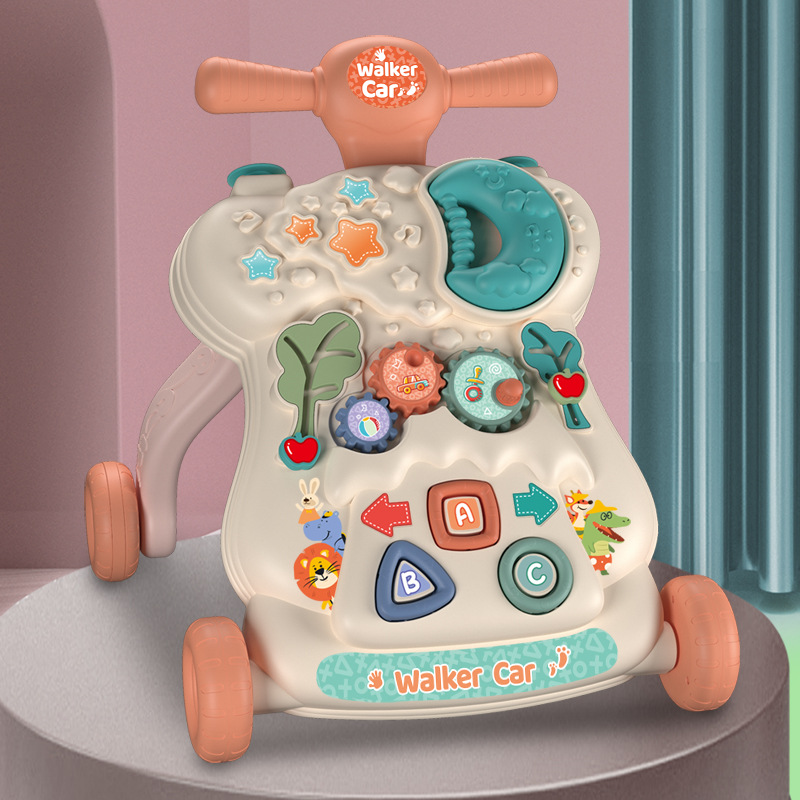 Baby early education toy Walker anti-o-leg baby walker 0-18 months with music adjustable speed cart