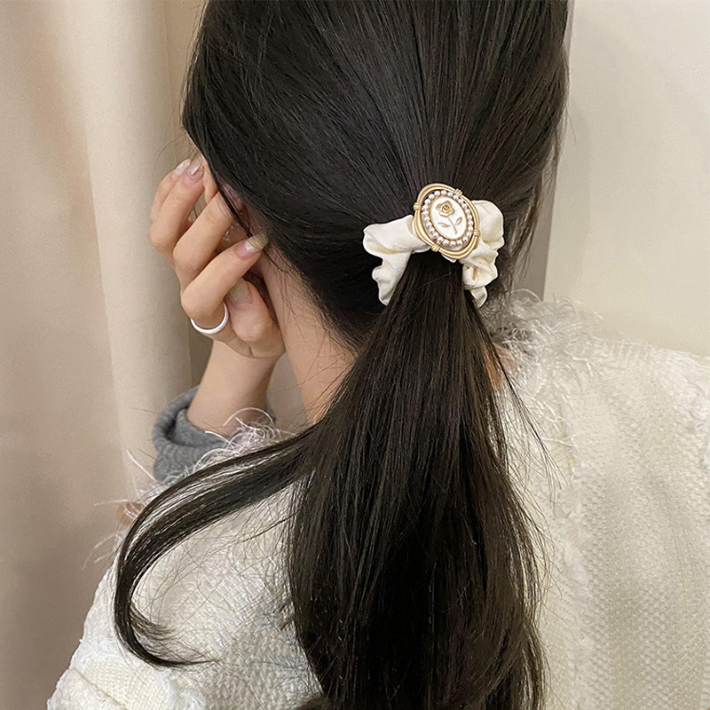 Temperament Sweet Large Intestine Hair Ring Head Rope Girl's High-grade Square Style Hair Ring Super Fairy Princess All-match Hair Accessories