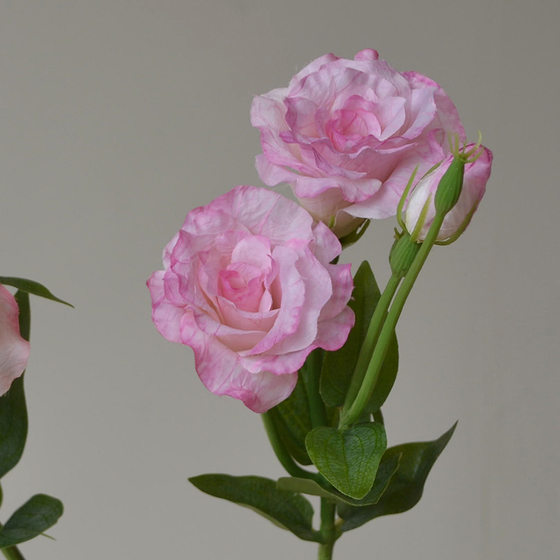 Artificial flower 3-head eustoma bouquet realistic floral wedding home decoration dining table flower photography props