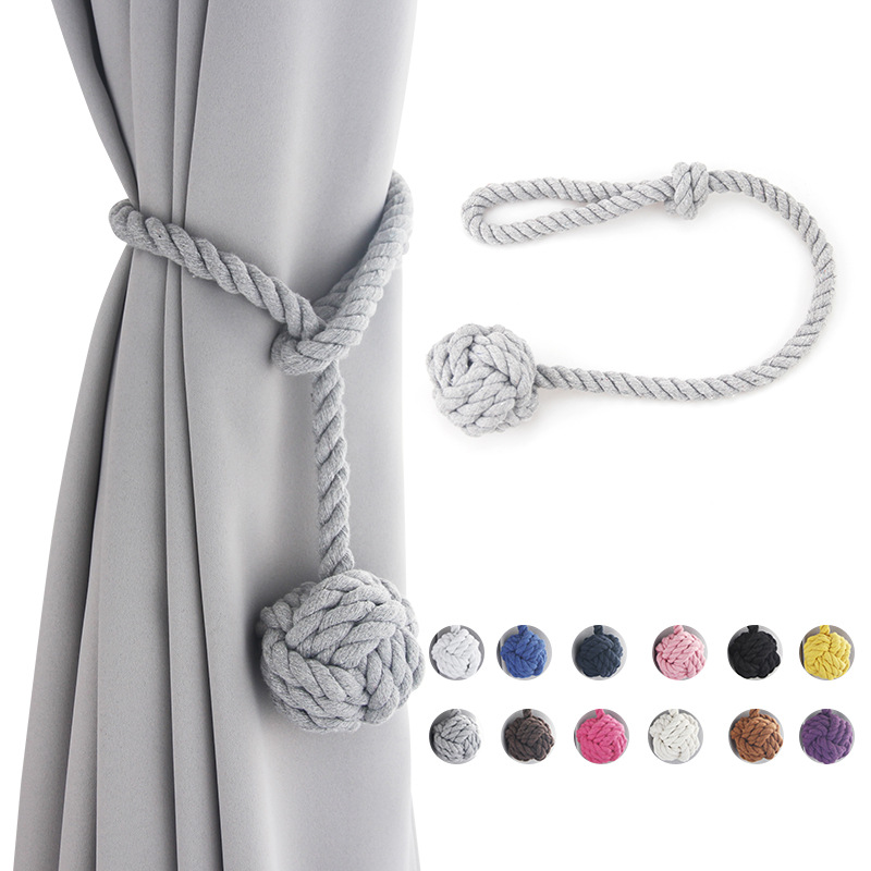 Simple European curtain strap multi-color curtain tassel cotton rope strap polyester cotton hook curtain accessories wholesale
