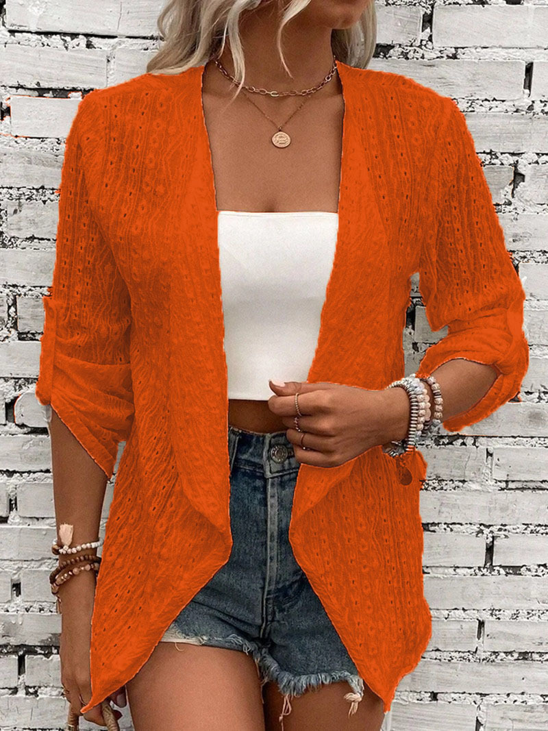  autumn and winter European and American Amazon TEMU independent station cross-border new women's solid color casual cardigan sleeve buttons