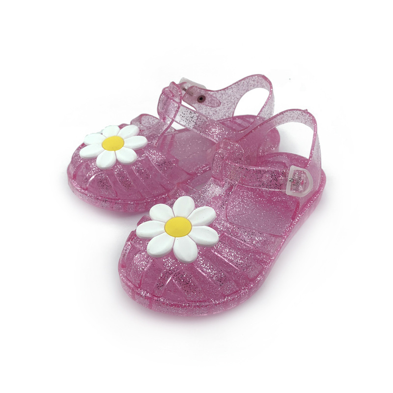 Cross-border exclusive for 2022 new girls daisy flower children's shoes jelly Princess Baotou baby Roman shoes