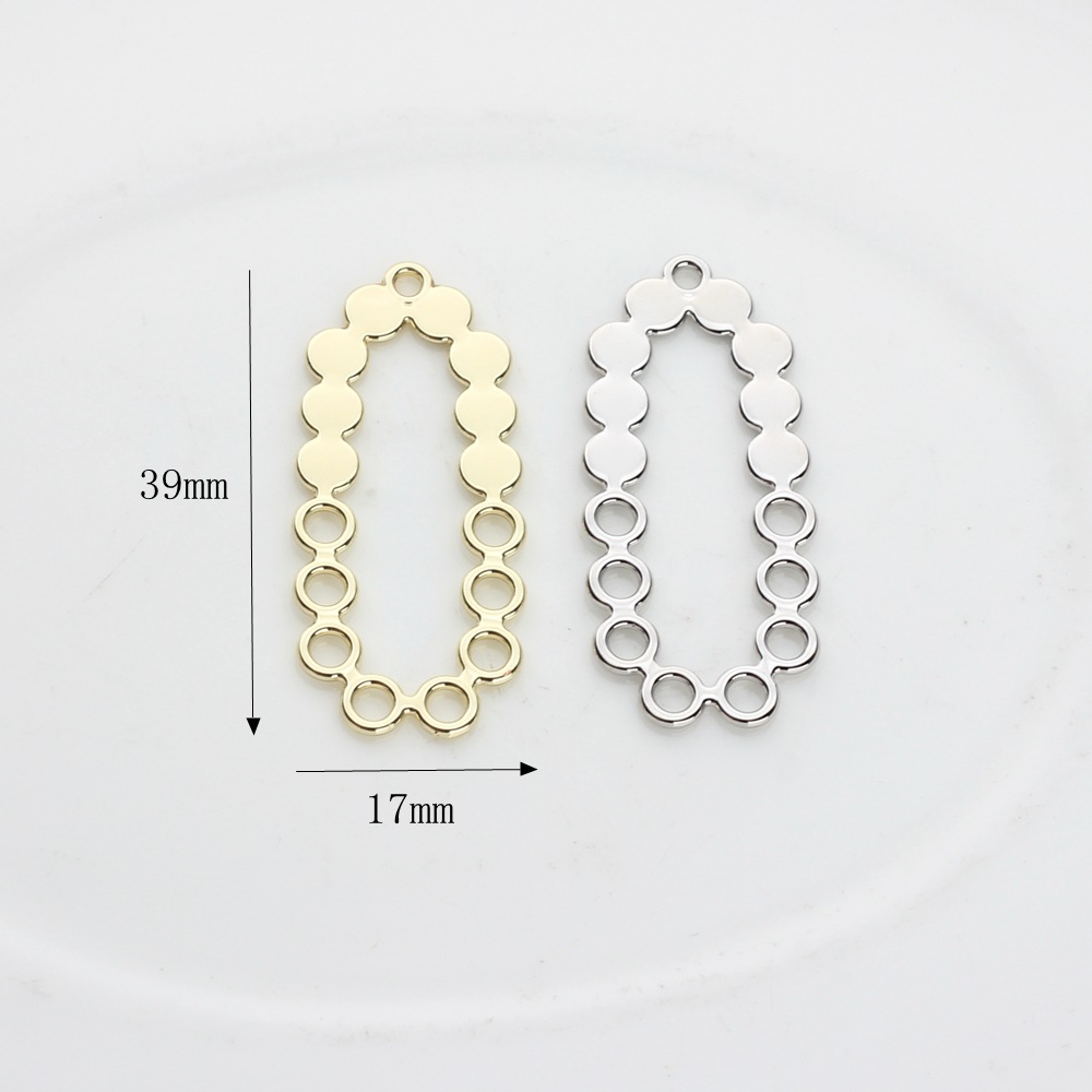 Korean Alloy Irregular Hollow Oval Dot Shape Pendant Accessories diy Jewelry Earrings Accessories Material