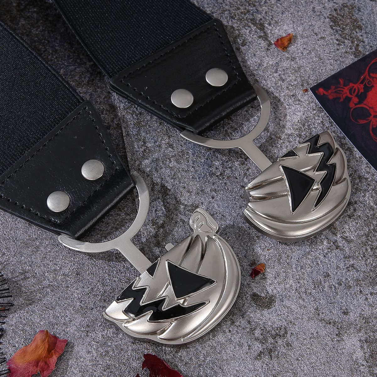 Cross-border new Halloween European and American pumpkin head alloy buckle belt fashion all-match trendy skull waist seal decoration