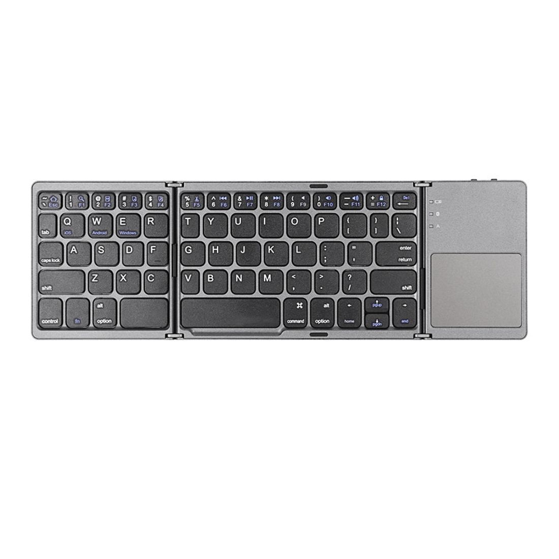 B033 folding Bluetooth keyboard three folding wireless Bluetooth keyboard with trackpad mobile phone tablet notebook Universal