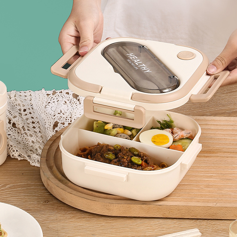 Lunch boxプラスチック弁当箱日本式弁当箱新型四角い電子レンジ学生菓子箱ランチボックス|undefined
