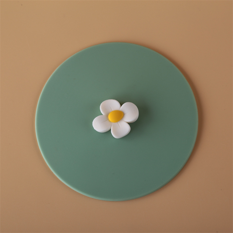 Frosted Cup Lid Silicone Water Cup Lid Accessories Round Cartoon Glass Ceramic Dust-proof Home Use