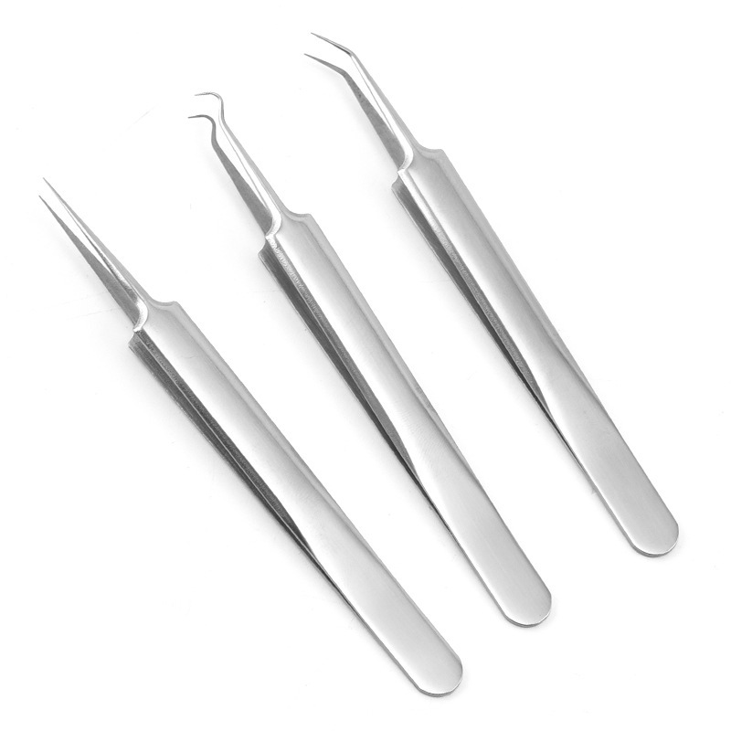 Factory wholesale stainless steel acne clip cell clamp acne removing blackhead tweezers acne needle beauty tool suit