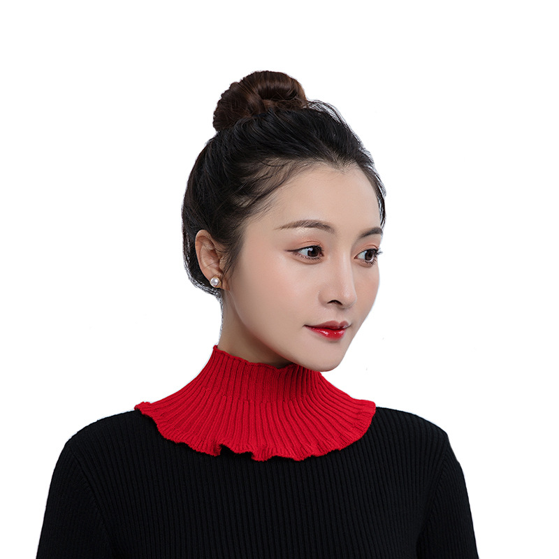 Spring Autumn and Winter Scarf Sweater Neck Protection Neck Sleeve Knitted Pullover Scarf Single Layer Middle Collar Thin Winter Holiday Collar