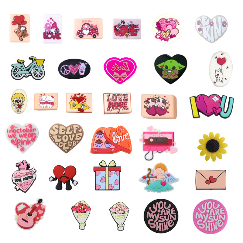 Creative Valentine's Day series teether beads food grade silicone infant molar soothing jewelry DIY beaded