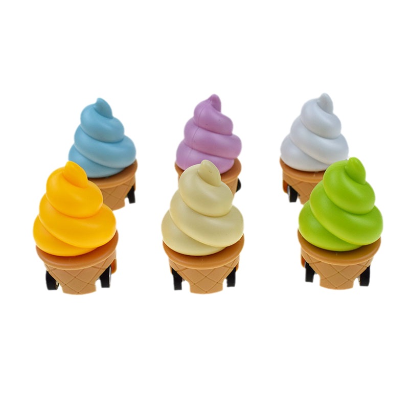 Creative food play mini will run ice cream back car twist egg novelty toy cone car