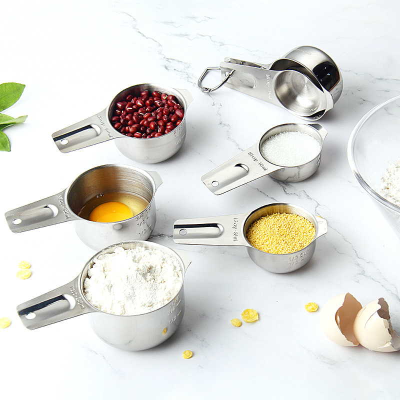 Measuring cup measuring spoon suit 304 stainless steel cross-border baking tool with scale food grade for Amazon