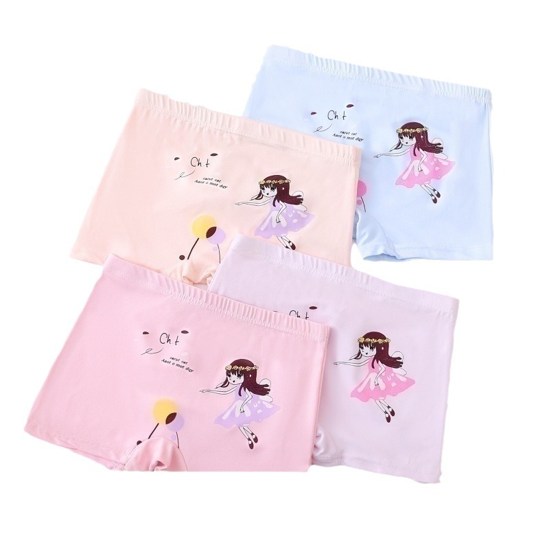 Factory direct new girls' underwear 2-13 years old cartoon cute printed breathable small and medium-sized children's boxer shorts