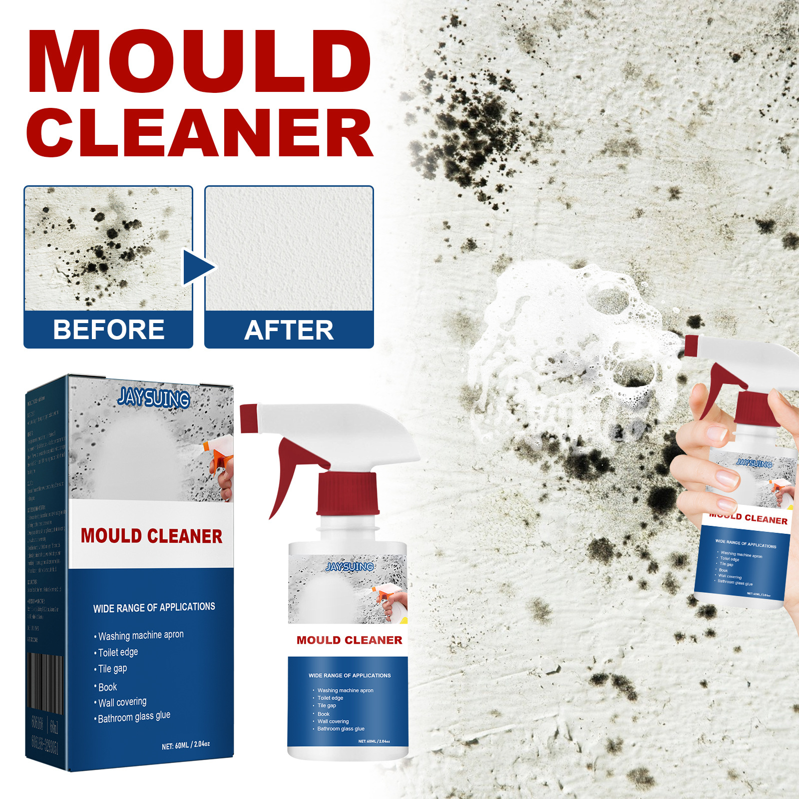 Jaysuing mildew removal spray ceiling bathroom tile wall decontamination mildew removal Multi-Effect cleaning spray