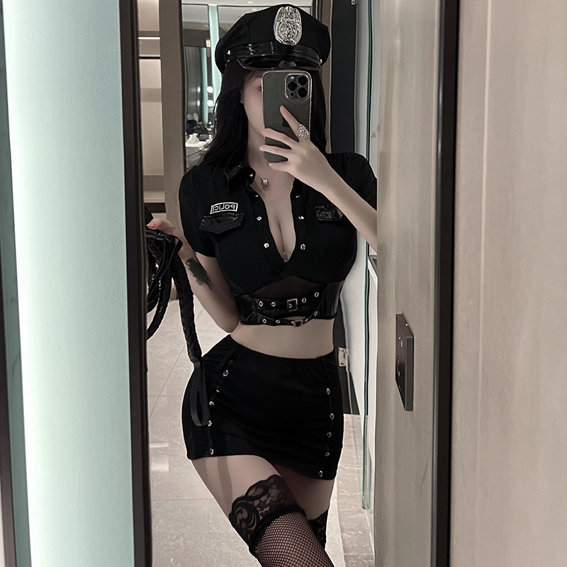 情趣內衣激情女警cos性感誘惑開檔制服誘惑調情火辣床上批發代發