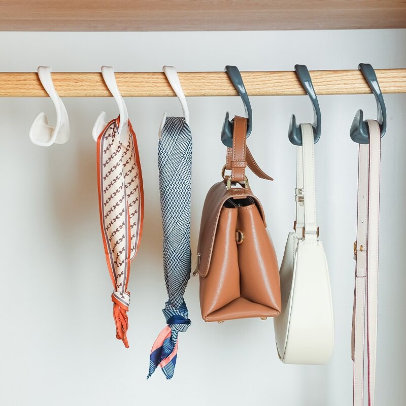 Wardrobe bag hook handbag tie silk scarf arch hanging buckle bedroom storage multi-purpose organizing