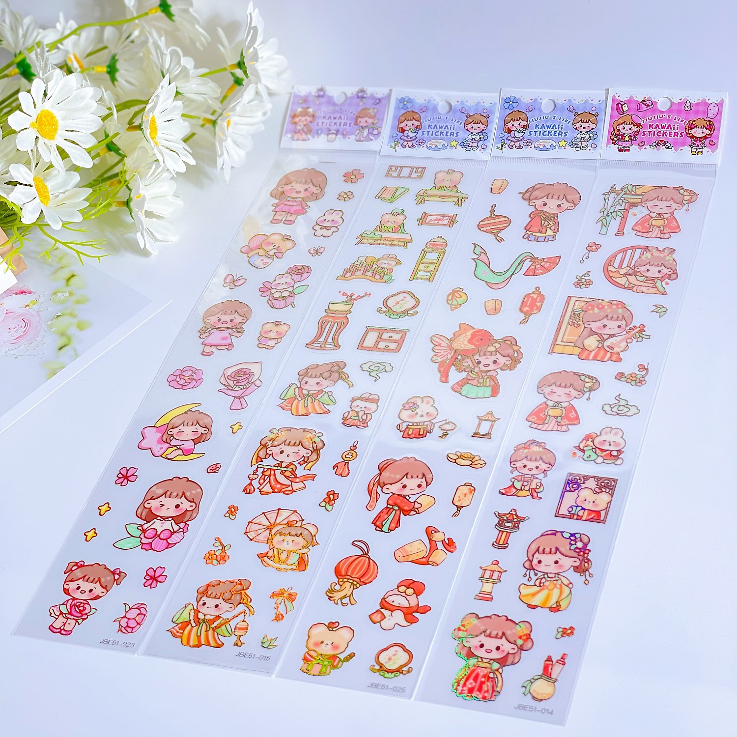 Long gilding stickers pet children's hand account stickers wholesale stationery material cartoon cute hand account stickers stickers