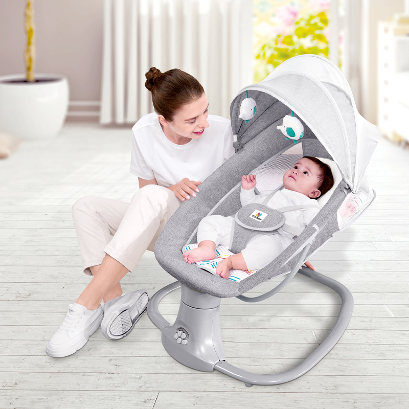 マステラベビー電動ロッキングチェアベビーなだめる赤ちゃん眠る新生児ゆりかごベッド子供のなだめる椅子リクライニングチェア