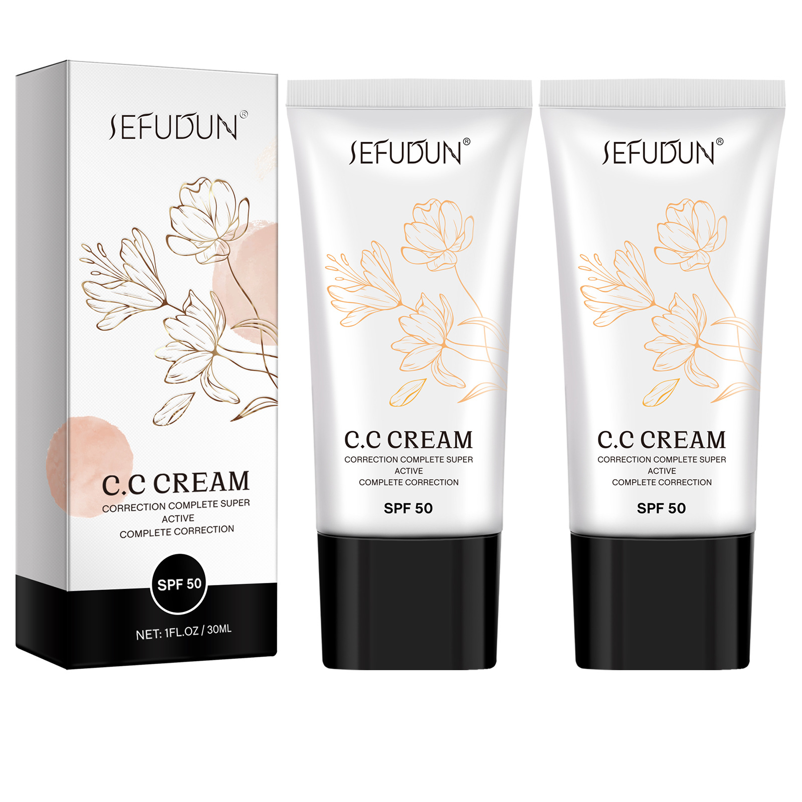SEFUSDUN pre-makeup isolation cream moisturizing non-stuck powder brightening skin color lightweight clothing CC isolation cream 30ml
