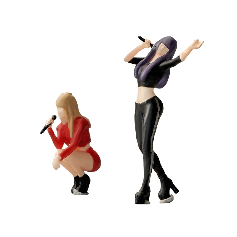 Cross-border 1/64 simulation mini Idol singer series micro shooting scene doll miniature model sand table decoration wholesale