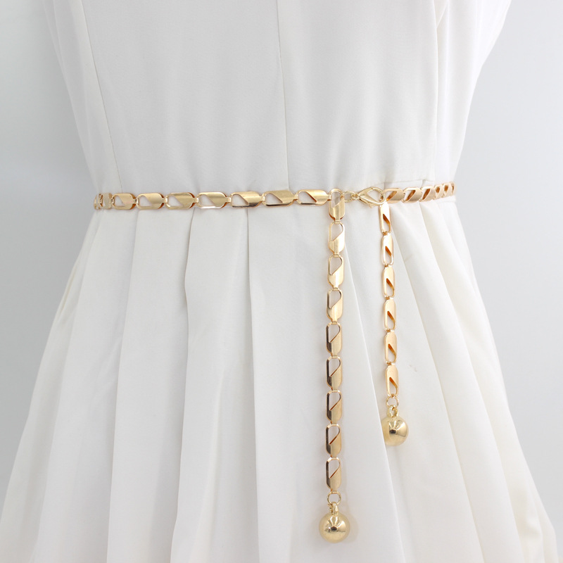 Metal Hook Adjusting Waist Chain Women's Fashionable All-match Decorative dress Distinctive Chain Korean-style Waist Slim Belt