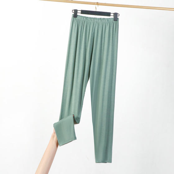 Plus size spring and summer thin gray leggings women's high waist 9 points fat mm200 kg outer wear modal nine-point pants