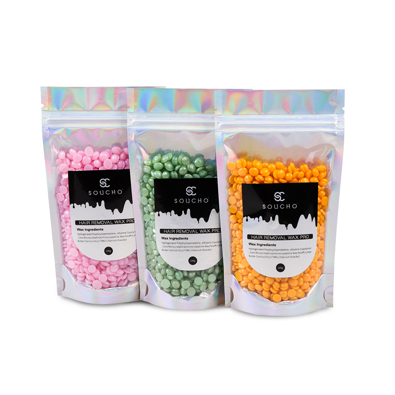 SOUCHO cross-border rosin-free depilatory beeswax 100g Depilatory wax bean coconut wax beaded wax coconut wax