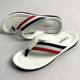 Fashionable color matching woven leather flip-flops men's non-slip deodorant home outdoor slippers lightweight beach slippers