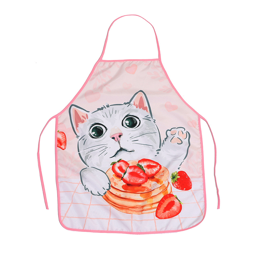 Cross-border new style small fresh cat apron decoration fabric printed apron restaurant bar party atmosphere props