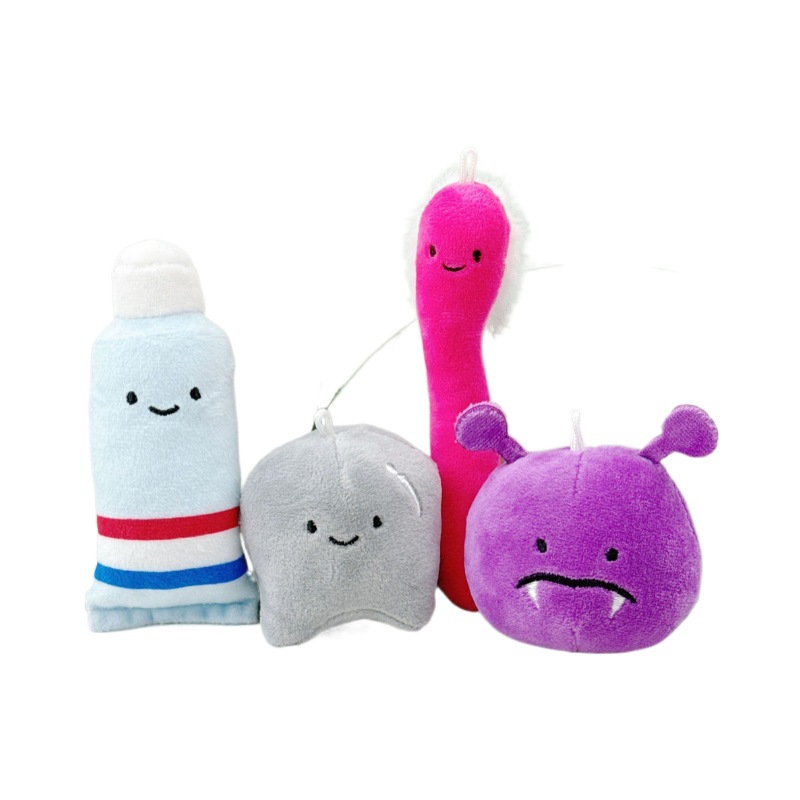 Cute Teeth Toothbrush Toothpaste Bacterial Plush Dolle Bag Pendant Decay Tooth Protection Tooth Toy