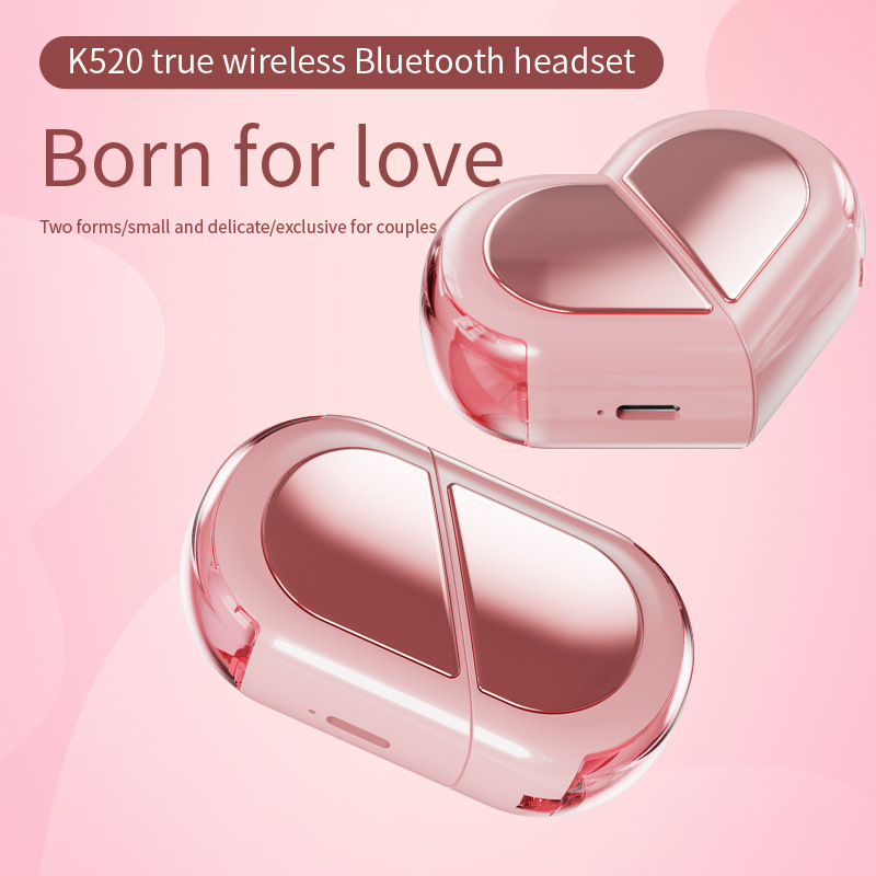 Creative Rotatable K520 Bluetooth Headset Love TWS 5.3 Wireless Headset Deformable Female Headset