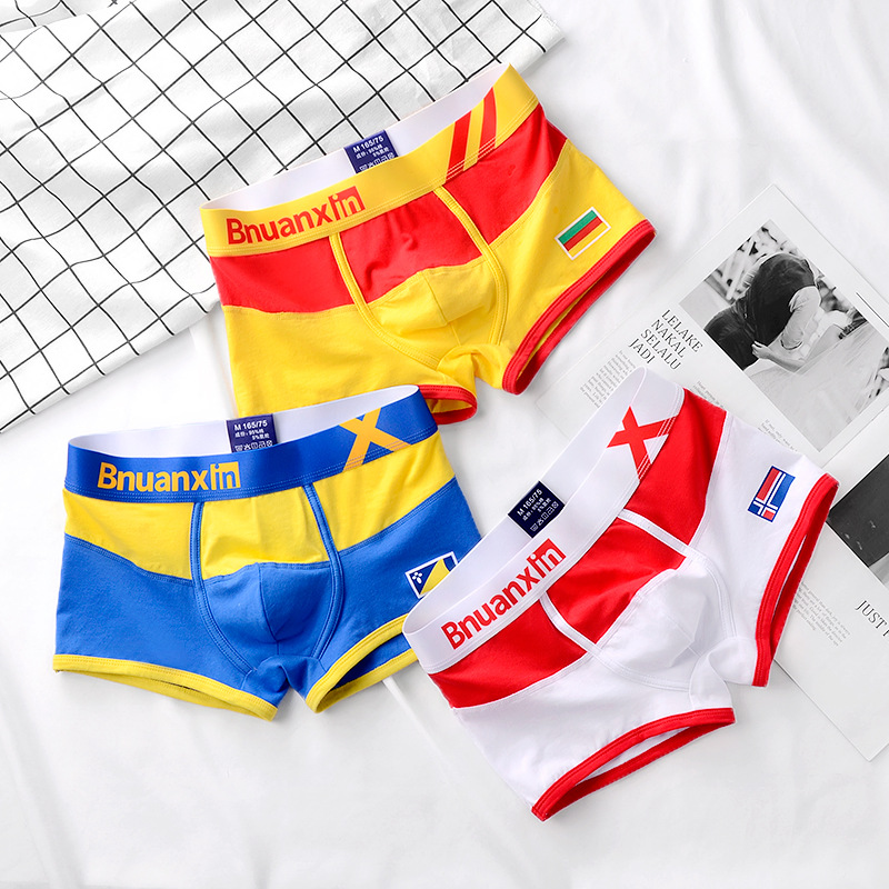 Trendy Men's Underwear Men's Summer Boxers Personalized Youth Cotton Boxers Breathable Shorts Head Thin Shorts
