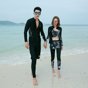 Factory wholesale Korea new diving suit split sunscreen jellyfish men and women long sleeve swimming suit surfing suit couple
