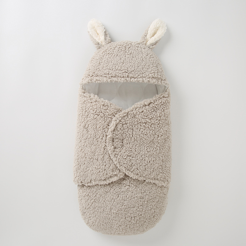 Package Baby Newborn Autumn and Winter Lamb Velvet Thickened Embelle Swaddling Anti-kick Quilt Disposition Room Package Anti-startle Sleeping Bag