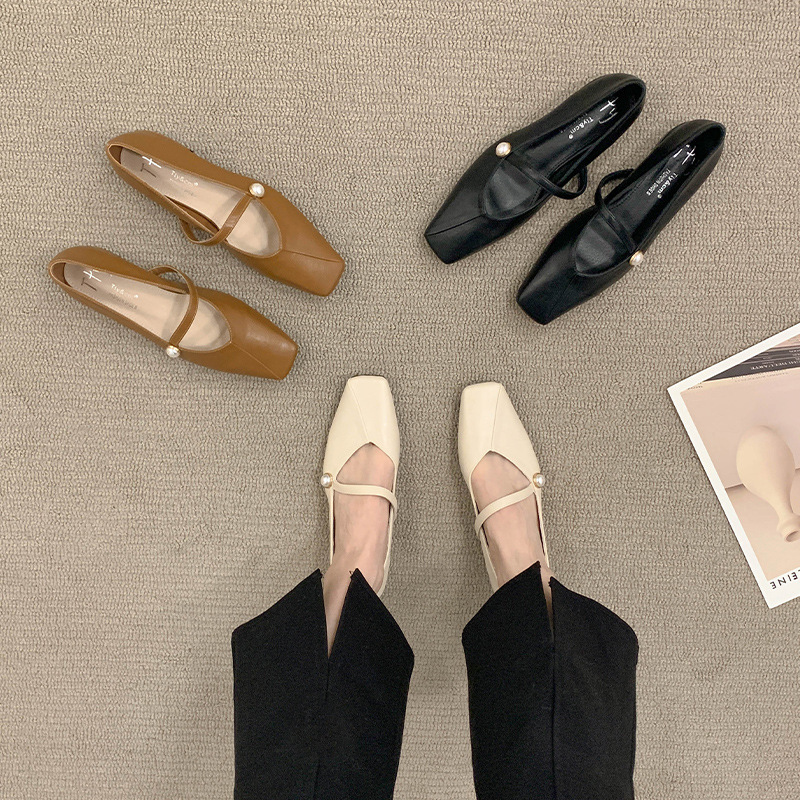 Flat single-layer shoes for women 2024 spring and autumn summer new versatile design Mary Jane women's shoes gentle wind evening shoes
