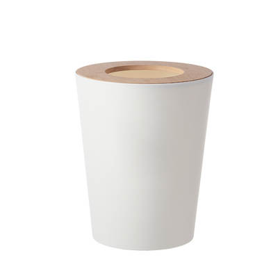 High-end Fashion Trash Bin Household Toilet Paper with Lid for Toilet Lou Kitchen Living Room Large Wooden Cover Trash Bin