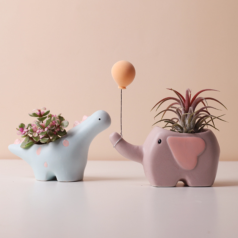 クリエイティブins風多肉セラミック植木鉢かわいい動物鉢サボテン多肉植物鉢テーブルベランダ装飾|undefined