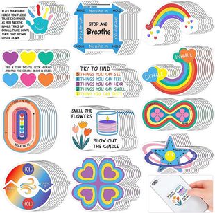 12 Pack Decompression Stickers Students Anxiety Sensory Stickers Calm Stripe Stickers Sensory Items Fingertip Stickers
