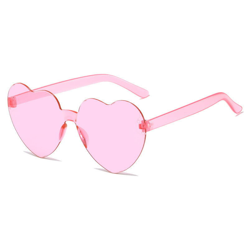 Transparent jelly color love sunglasses men and women peach heart sunglasses cross-border European and American heart-shaped one-piece sunglasses