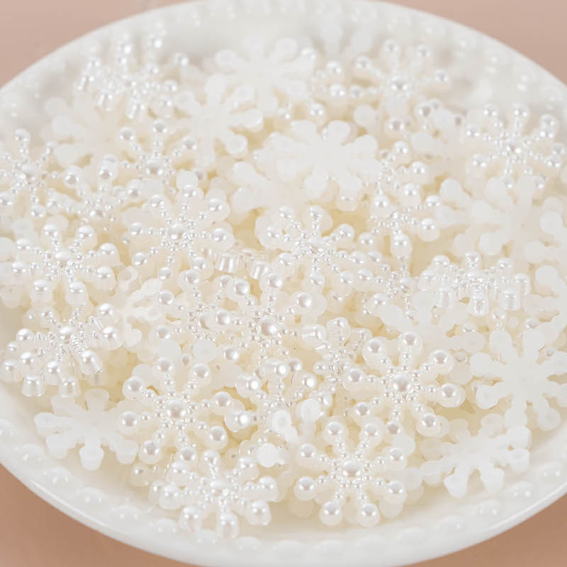 ABSは真珠の平底の半面の異形の真珠の雪の花のdiy携帯電話の美容のクリスマスの装飾の材料の卸売りをまねます。|undefined