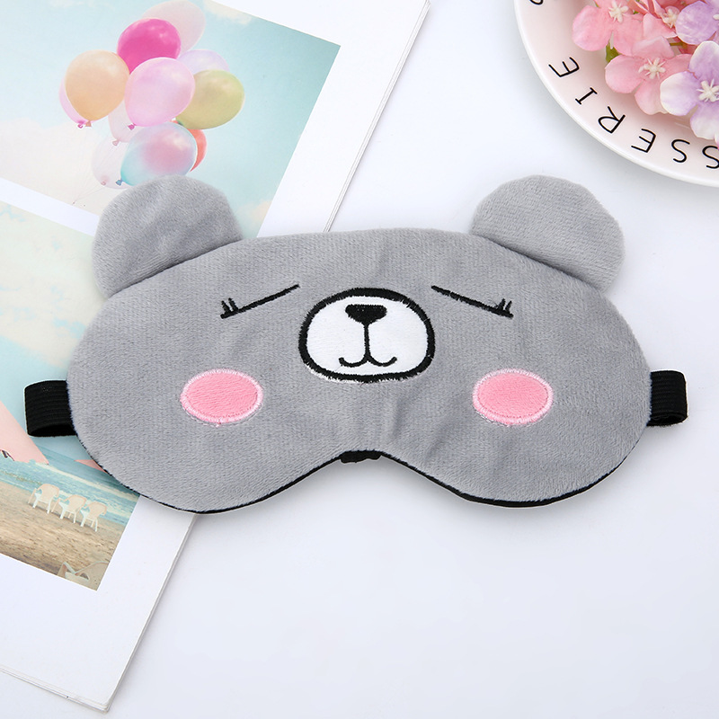 Factory Direct supply new plush cute cat eye mask cartoon animal sleep shading adjustable ice hot compress eye mask